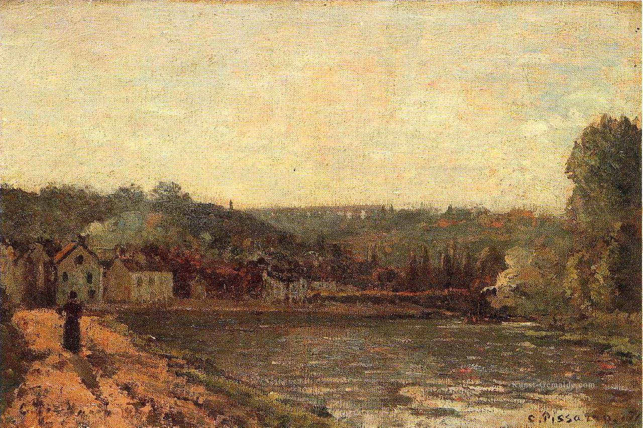 bei Bougival 1871 Camille Pissarro Landschaft Fluss die Seine Ufer Ölgemälde